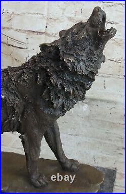 European Made The Howl of the Wild Wolf Cast Bronze Garden Statue by Barye