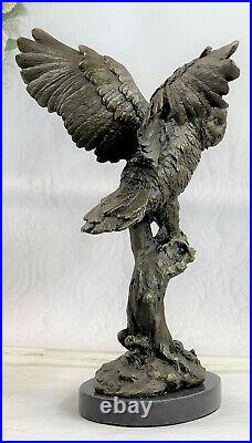 Exclusive Stylised Bronze Owl Hot Cast Statue Bird Figure Cubist Hand Made