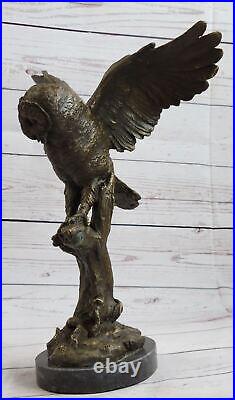 Exclusive Stylised Bronze Owl Hot Cast Statue Bird Figure Cubist Hand Made Art