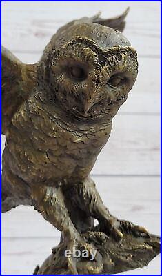 Exclusive Stylised Bronze Owl Hot Cast Statue Bird Figure Cubist Hand Made Art