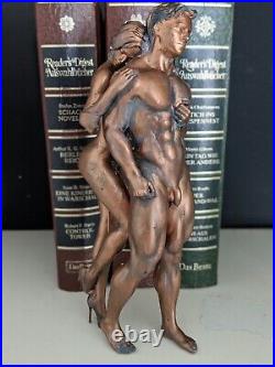 FIGURE sculpture PAIR NAKED EROTIC ACT SEXY 18+ antique bronze patina msrp 249