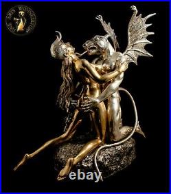FINE ARTS Home Decor Bronze Sculpture Beauty & Beast Figure Statue Erotic Metal