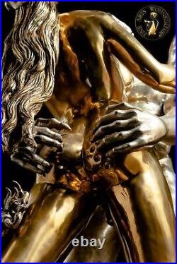FINE ARTS Home Decor Bronze Sculpture Beauty & Beast Figure Statue Erotic Metal