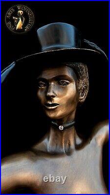 FINE ARTS Home Decor Bronze Sculpture Figure Show Girl Statue Erotic Woman Luxury