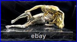 FINE ARTS Home Decor Bronze Sculpture Two Playing Gays Erotic Statue Figure Boy