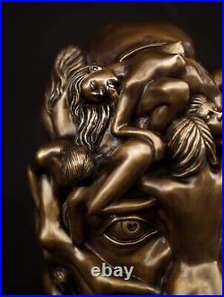 FINE ARTS home decor bronze sculpture figure Dali head erotic statue body