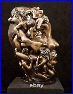 FINE ARTS home decor bronze sculpture figure Dali head erotic statue body