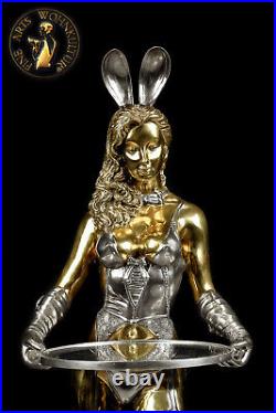FINE ARTS home decor bronze sculpture figure bunny waitress statue erotic servant