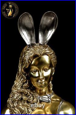 FINE ARTS home decor bronze sculpture figure bunny waitress statue erotic servant