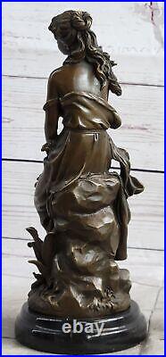 Fall Maiden Bronze Sculpture Special Patina Finish Hand Made Figurine Figure Art