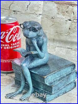 Fantastic Bronze Frog Sculpture Figurine Statue Art Deco Hand Made