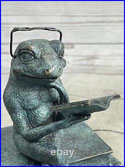 Fantastic Bronze Frog Sculpture Figurine Statue Art Hand Made