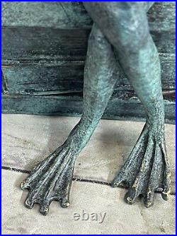 Fantastic Bronze Frog Sculpture Figurine Statue Art Hand Made