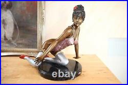 Figure Statue Model on Marble Base, Woman, height 37cm, Antique