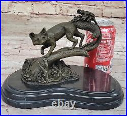 Fox Bronze on Prowl Garden Outdoor Lawn Statue Sculpture made by Lost Wax Method