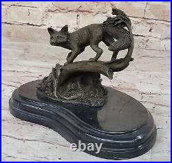 Fox Bronze on Prowl Garden Outdoor Lawn Statue Sculpture made by Lost Wax Method