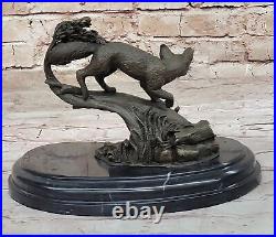 Fox Bronze on Prowl Garden Outdoor Lawn Statue Sculpture made by Lost Wax Method