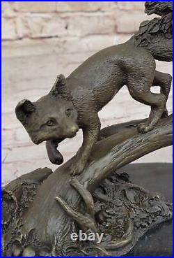 Fox Bronze on Prowl Garden Outdoor Lawn Statue Sculpture made by Lost Wax Method