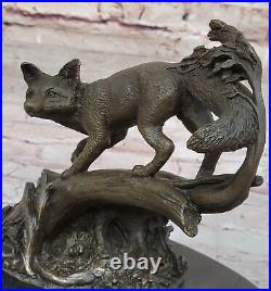 Fox Bronze on Prowl Garden Outdoor Lawn Statue Sculpture made by Lost Wax Method