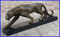 Fransisci Bronze Cougar Figurine Hand Made Abstract Modern Art Sculpture