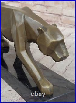 Fransisci Bronze Cougar Figurine Hand Made Abstract Modern Art Sculpture