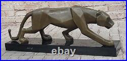 Fransisci Bronze Cougar Sculpture Hand Made Modern Art Jaguar Statue