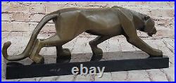 Fransisci Bronze Cougar Sculpture Hand Made Modern Art Jaguar Statue