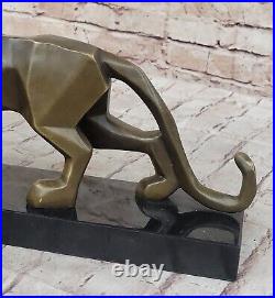 Fransisci Bronze Cougar Sculpture Hand Made Modern Art Jaguar Statue