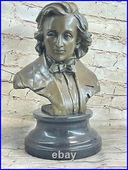 Frederic Chopin. Bust Figurine Sculpture Statue European Made Cast Bronze
