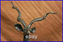 French Art Deco Bronze Statue Figure of a Gazelle or Deer Hand Made Sculpture