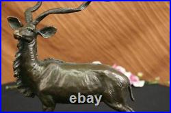 French Art Deco Bronze Statue Figure of a Gazelle or Deer Hand Made Sculpture