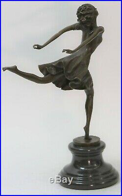 French Bronze Ballet Dancer Statue Degas Ballerina Sculpture Hand Made Figurine