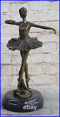 French Bronze Ballet Dancer Statue MILO Ballerina Sculpture Hand Made Figurine