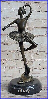 French Bronze Ballet Dancer Statue MILO Ballerina Sculpture Hand Made Figurine