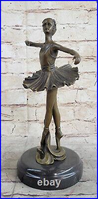 French Bronze Ballet Dancer Statue MILO Ballerina Sculpture Hand Made Figurine