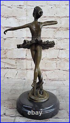 French Bronze Ballet Dancer Statue MILO Ballerina Sculpture Hand Made Figurine