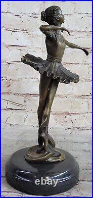 French Bronze Ballet Dancer Statue MILO Ballerina Sculpture Hand Made Figurine