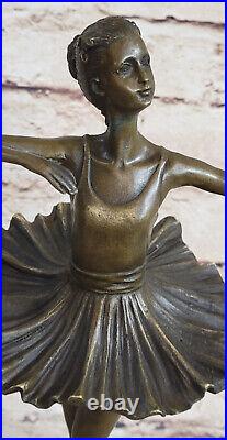 French Bronze Ballet Dancer Statue MILO Ballerina Sculpture Hand Made Figurine