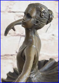 French Bronze Ballet Dancer Statue MILO Ballerina Sculpture Hand Made Figurine