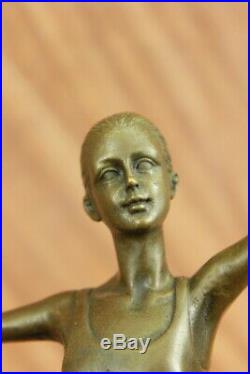 French Bronze Ballet Dancer Statue Milo Ballerina Sculpture Hand Made Sale Decor