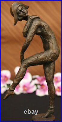 French Hand Made Dancer Signed Chiparus Bronze Sculpture Statue Figurine Lostwax