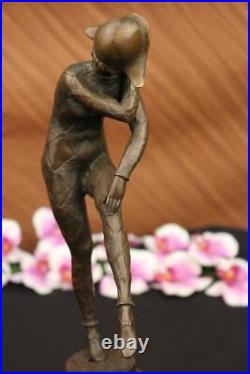 French Hand Made Dancer Signed Chiparus Bronze Sculpture Statue Figurine Lostwax