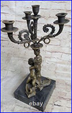 French Style Nude Hand Made Bronze Candle Holder Statue Sculpture figurine Sale