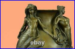 Gallery 3 Bronze Mermaids Dancing Sculpture Statue & Vase RARE Hand Made SALE
