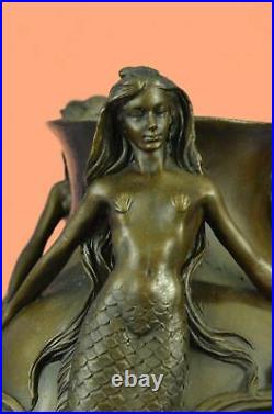 Gallery 3 Bronze Mermaids Dancing Sculpture Statue & Vase RARE Hand Made SALE