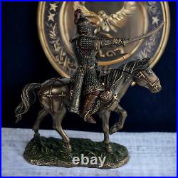 Genghis Khan Huge Statue Figure Polystone Bronze Home Decor Made in Italy 24 cm#