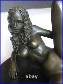 Genuine BRONZE Bronze Sculpture Decor Women Erotic Bronze Figure Statue Nude Figure