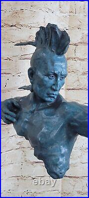 Genuine Bronze Hand Made by Lost Wax Method Indian Man Male Warrior Deco Gift