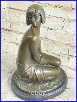 Genuine Bronze Hand Made by Lost wax Method Sexy Female Sculpture Statue Deco
