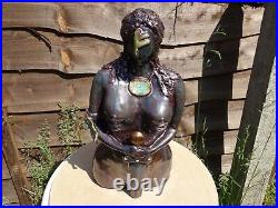 Goddess Freya Statue, Lrg Hand made Ceramic 29cm, Beautiful, One off & Signed